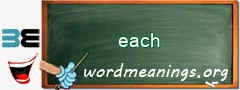 WordMeaning blackboard for each